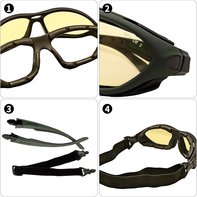 Anti-Fog Safety Motorcycle Riding Sunglasses Foam padded Goggle, Dustproof, Windproof, Hunting, Hiking, Golfing