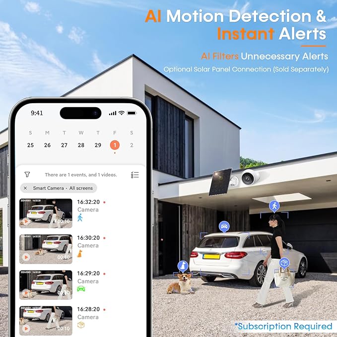 AMTIFO Security Cameras Wireless Outdoor: Magnetic 2-Pack Install-Free Indoor Smart 2K WiFi - Long Battery Life Powered Wireless Cameras for Home Security with AI Motion Detection