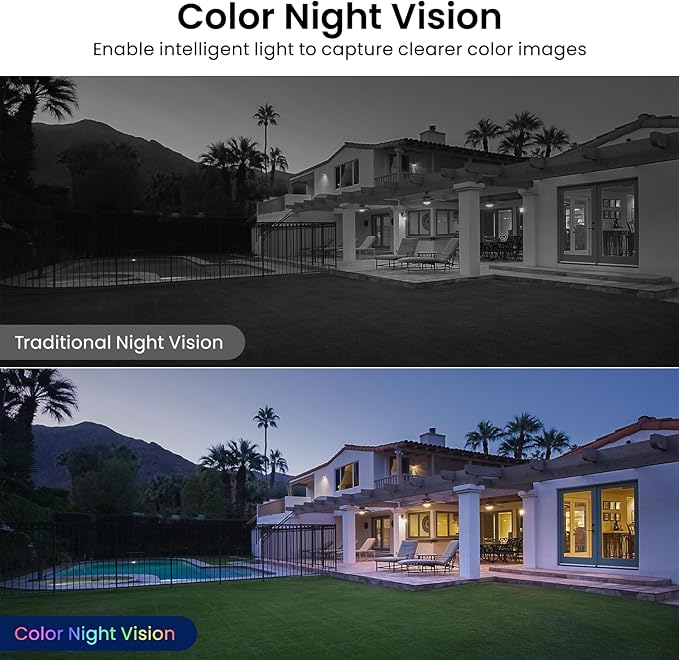 2K Cameras for Home Security-Outdoor/Indoor Camera for Dog/Cat/Pet/Nanny/Baby, Color Night Vision, White Light, Siren, 24/7 SD Recordings, Works with Alexa/Google Home, C1 (C1-White-3pack-2.4G)