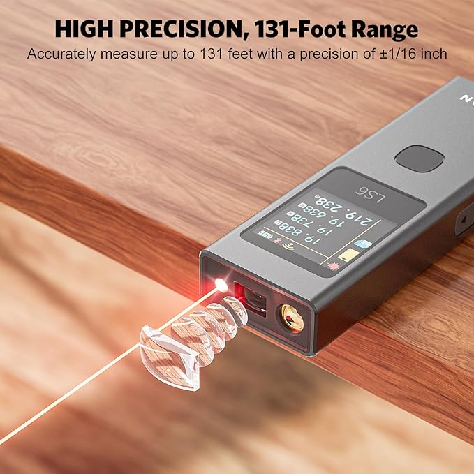 ATuMan 3 in 1 Laser Distance Meter with Visual Aligning Beam, Pythagorean, Area, Volume Angle Measure, 19 Measurement Modes and Automatic Calculation, Color Display, 131 Feet, iF Design Award 2024
