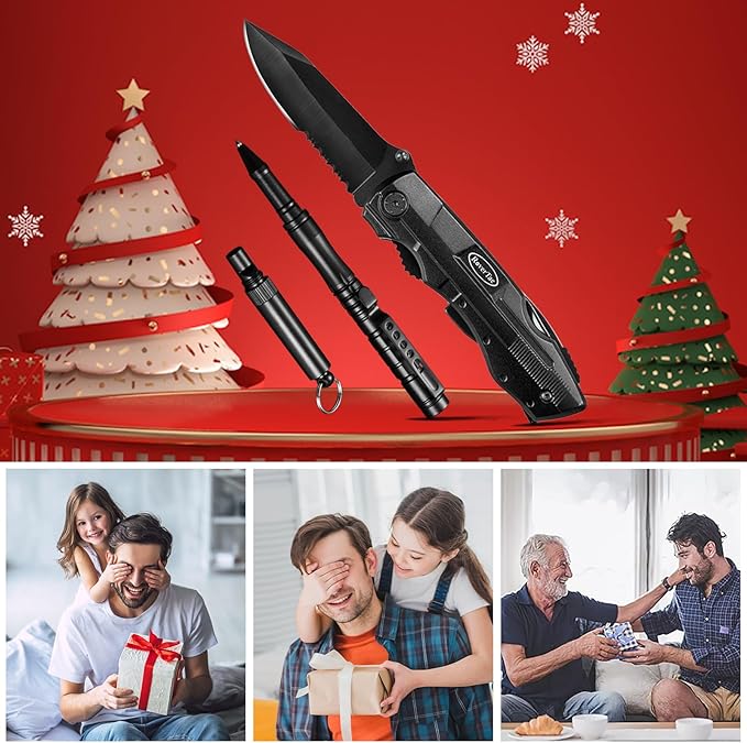 RoverTac Multitool Knife Tool Set for Dad Gift, 15-in-1 Multitool Knife, Tactical Pen, Whistle in a Premium Gift Box with BEST DAD EVER, Gifts for Dad for Birthday Christmas Valentine Father's Day