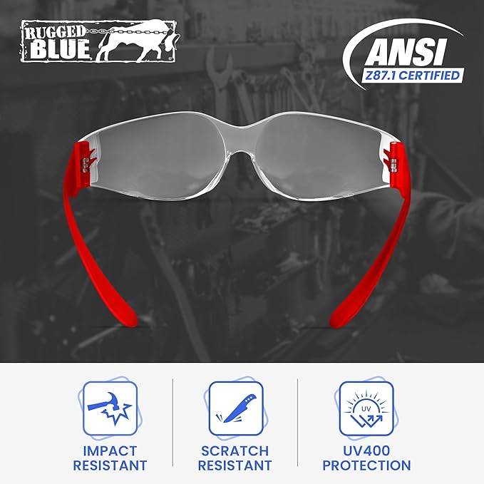 Work Safety Glasses For Men | Ansi Z87 Certified Safety Goggles For Shooting Range | Anti-Scratch Outdoor Glass