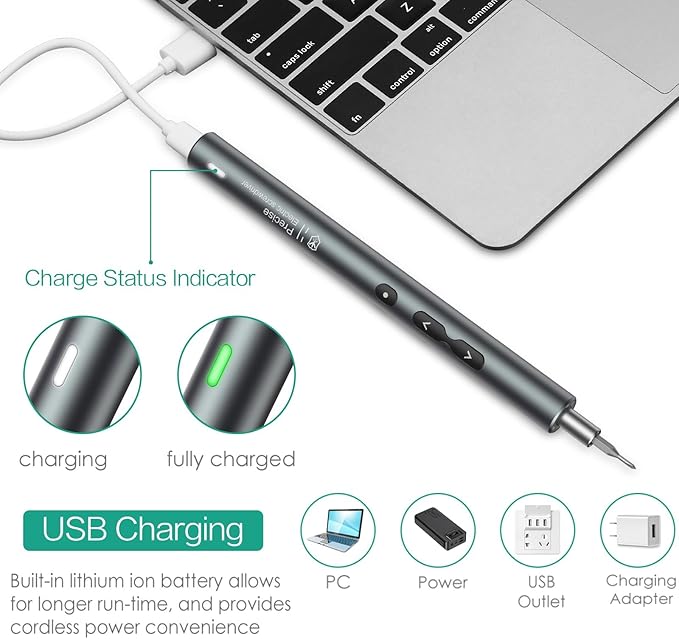 ORIA Electric Screwdriver, 28 in 1 Mini Precision Screwdriver Set, Rechargeable Repair Tools Kit, with Type-C Charging for Smartphones,Toys, PC