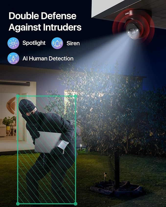 ZOSI 4K PoE Security Camera System,2 Way Audio,8 Ports 16CH 8MP/4K NVR with 2TB HDD,4pcs 8MP Outdoor Indoor PoE IP Cameras,Person Vehicle Detection,Spotlight Color Night Vision,for 24/7 Recording