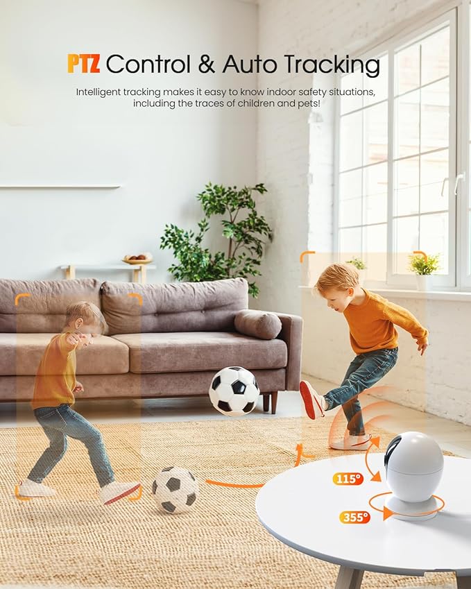 usogood 2.5K Indoor Camera for Home Security, 360°Pet Camera Indoor with Phone App,Support 5G/2.4Ghz Wifi,Dog Camera with Speaker, Auto Motion Tracking Detection,2-Way Audio,Works with Alexa,Best Gift