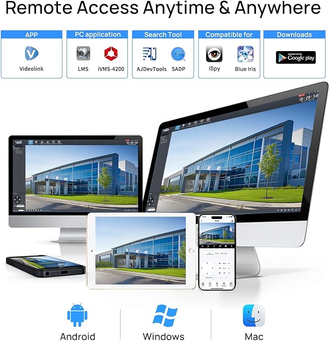 VIKYLIN 4K 8MP PoE IP Dome Camera Outdoor/Indoor,4K PoE Vandal Dome Security Camera with Human Vehicle Detection,2.8mm Lens,98ft Night Vision,Built-in Mic,IK10/IP67,Blue Iris,NDAA Compliant (Not PTZ)