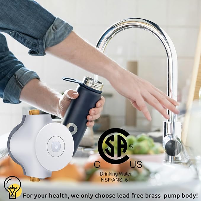 Smart Instant Hot Water Recirculating System Pump 3 speed with Bulit-in Thermostat 15 inch Hose for Tanked, Tankless Water Heater Extremely Quiet HBS24-12