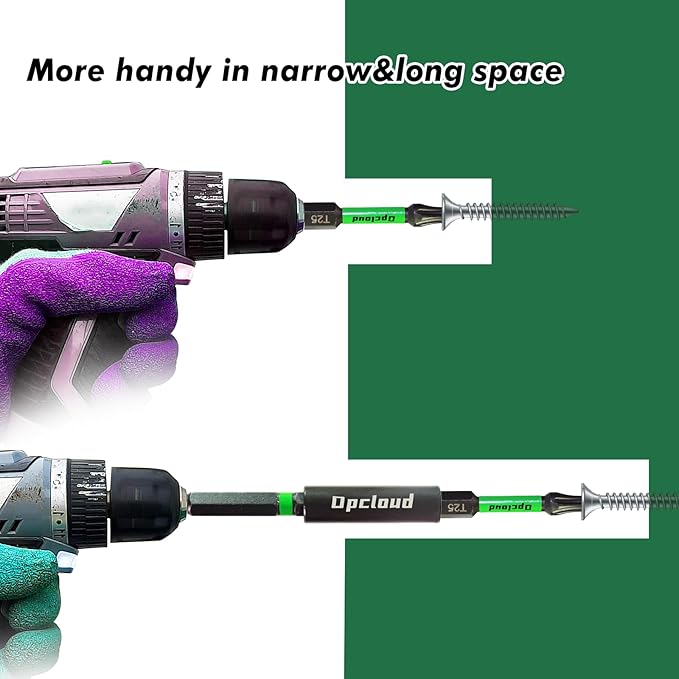 T25 Impact Screwdriver Bit Set, 16 Pieces 2”S2 Steel Magnetic Security #25 Torx Tips Driver Power Bit Set with Extension Impact Bit Holder