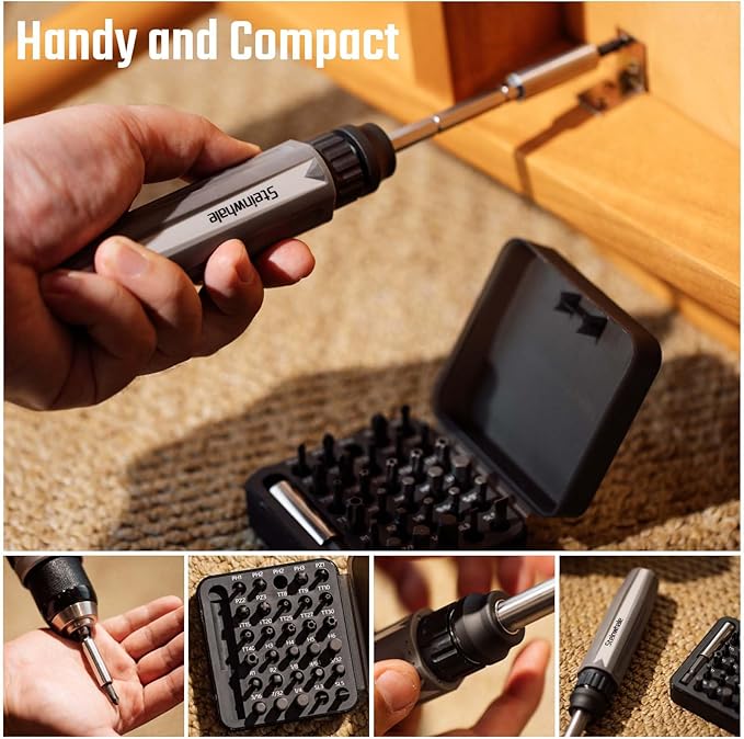 32 in 1 Ratchet Screwdriver Set with Push-Eject Extension Rod, 48-Tooth Gear Ratchet, Antislip Soft Handle, Magnetic Bit Holder, 30pcs S2 Steel Bits, Excellent Handling and Versatile Use