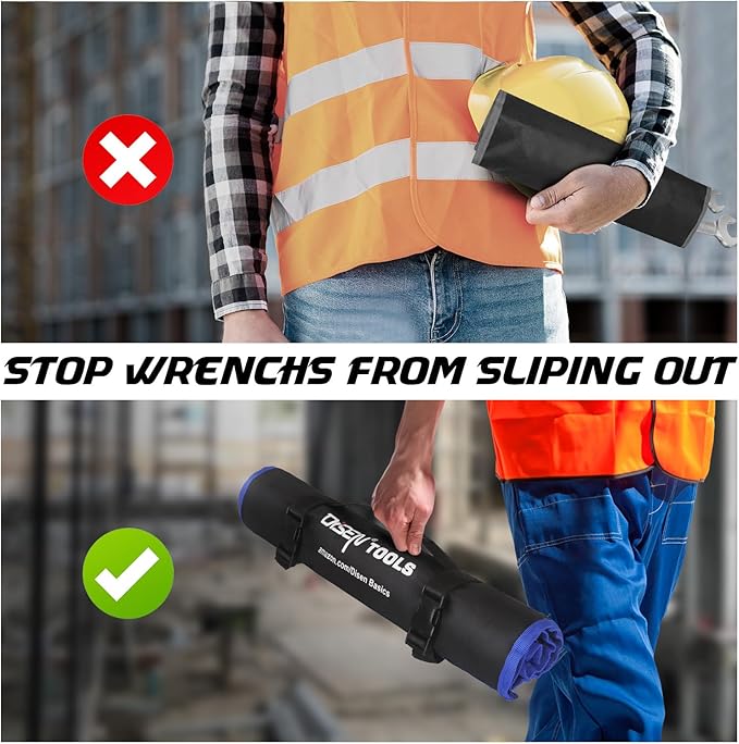 DISEN Upgraded 22-Piece Ratcheting Wrench Set, Metric & SAE, Chrome-Vanadium Steel, 90 Tooth Ratchet with Organizer