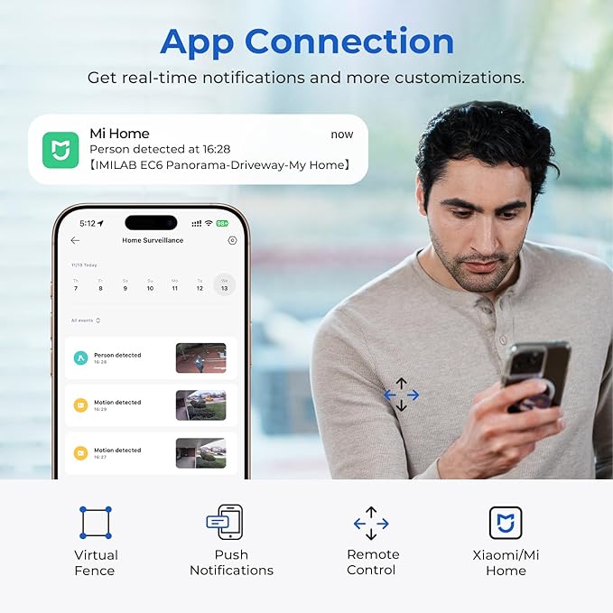 IMILAB EC6 Panorama 3.5K WiFi Plug-in Spotlight Camera: 180° Utra Widely View w/344° Rotatable Dual-Lens Security Camera Outdoor, 6MP Clarity Surveillance Cam, Motion Detection, Color Night Vision