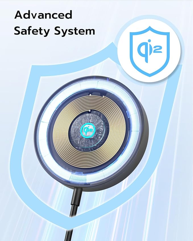 NewQ Magnetic Wireless Charging Pad, Certified 15W Wireless Charger Mag-Safe Compatible with iPhone 16/16 Plus/16 Pro/16 Pro Max/15/14/13/12 Series (2Pack)