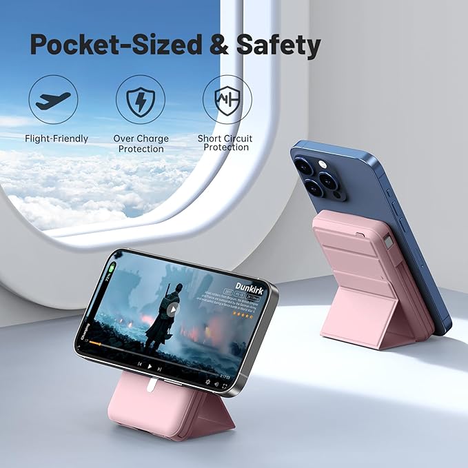 Azmuth for Magsafe Battery Pack, 10000mAh Magnetic Power Bank 22.5W PD Fast Charging with LED Display Wireless Portable Charger for Magsafe with Stand for iPhone 17/16/15/14/13/12/Pro/Pro Max