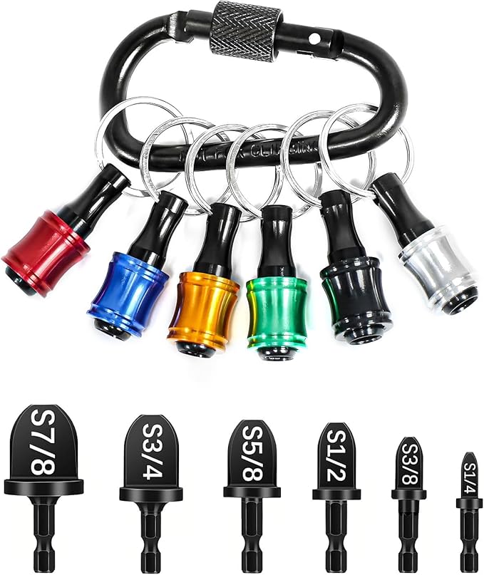 13 Pcs Swage Tool HVAC Repairing Set With Bit Holder, Air Conditioner Copper Tube Expander Swaging Tool Drill Bit, Soft Copper Pipe Swager, 1/4'', 3/8'',1/2'',5/8'',3/4'',7/8'' Swedge HVAC Tool Kit