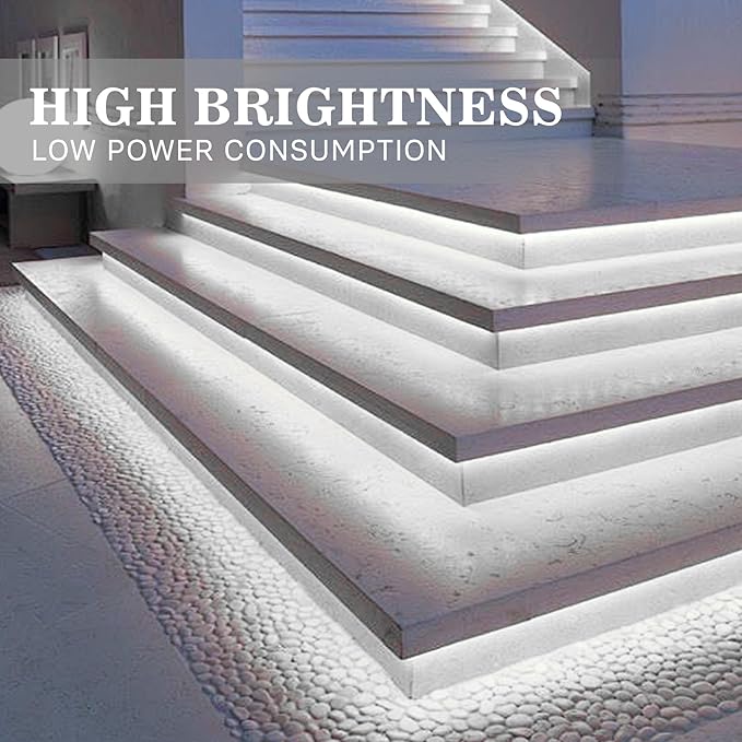 COB LED Strip Lights Cool White,24V Dimmable led Light Strip KIT with Remote and app Control,6000K 24FT/7.5m 8mmwide Ra>90 Cuttable Flexible Strip Lights for Bedroom,Shelf,Cabinet