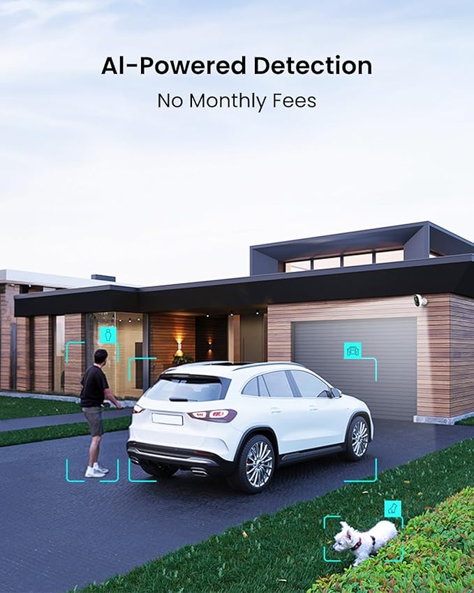 REOLINK 4K Outdoor Security Camera, 2.4/5GHz Wi-Fi 6, AI Detection, Spotlight Color Night Vision, 24/7 Recording, No Monthly Fees, Corded Wireless WiFi Security Camera, Weatherproof, Lumus Pro