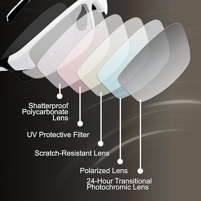 Global Vision Hercules 7 Auto-Darkening Photochromic Safety Sunglasses Clear to Smoke Lens ANSI Z87.1 Transitional Glasses