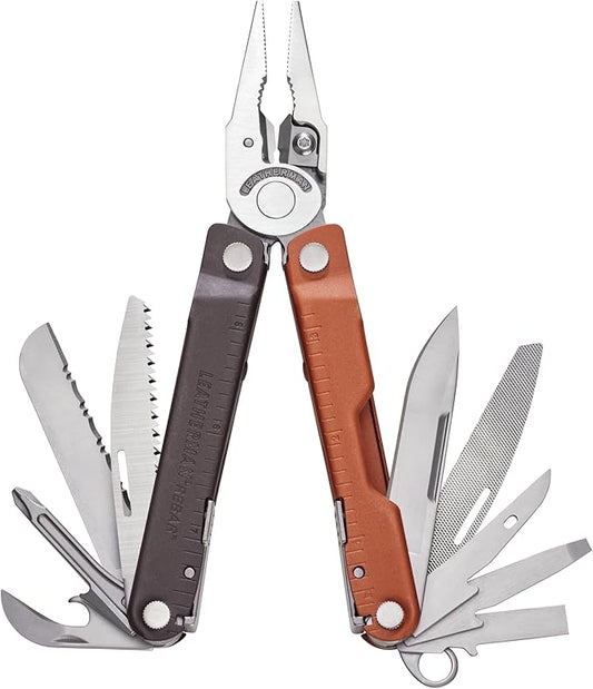 LEATHERMAN, Rebar Multitool with Premium Replaceable Wire Cutters and Saw, Burnt Sienna