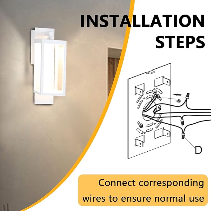 Lustrlach 2 Pack White Dusk to Dawn Outdoor Wall Lights for House LED Photocell Exterior Light Fixture with Glass IP54 Waterproof Modern Patio Light for Garage Indoor Entryway Garden,3000K,14IN