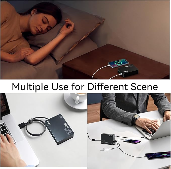 220W USB C Charger Block, 6-Port GaN USB C Charging Station PD 100W PC Laptop Fast Charger Adapter Compatible with iPhone 16, Galaxy 25, MacBook,ipad and More Devices(Black)