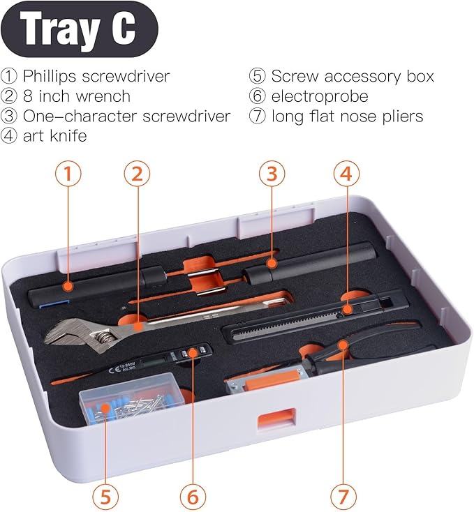 Tool Set for Home with 24V Power Cordless Drill Hand Repair Tool Box Set,589 Piece 4 Floors Chest with Drawers, power combo kits Gifts for New Homeowners Suitable for Work,Home,Diy