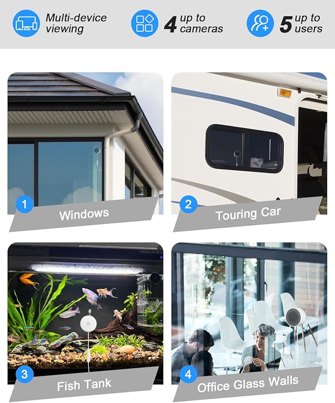 Window Camera-2K Security Camera for Baby/Pet/Elderly,WiFi Indoor Cameras for Home Security with Blacklight Full Color Night Vision,Human & Motion Detection,2-Way Audio,911 Alert,24/7 Recording (2PCS)