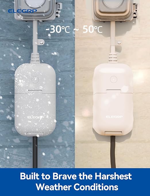 ELEGRP PQR11 Outdoor Smart Dimmer Plug Waterproof IP66, Smart WiFi Plug Compatible with Alexa & Google Assistant, Outdoor Dimmer for String Lights, No Hub Required, UL Certified, 1 Pack, Grey