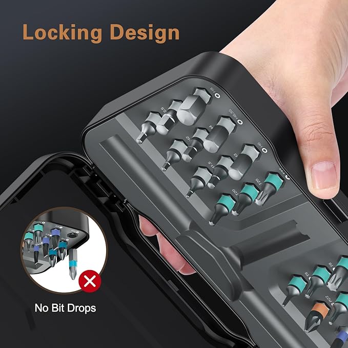 24 in 1 Magnetic Screwdriver Set, DIY Ratchet Screwdriver Set, Multi Bit Magnetic Drive Set with Detachable Ratchet Handle, Portable Precision Repair Tool Kit for Furniture Computer Bicycle