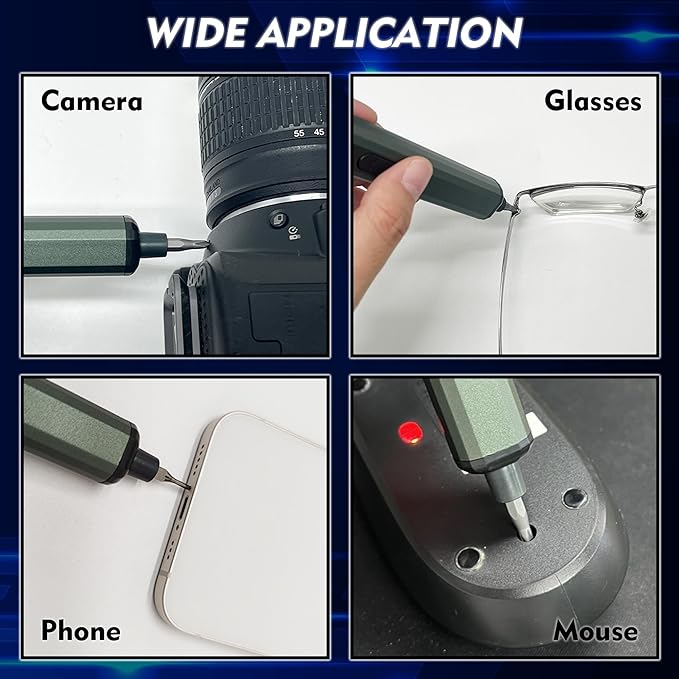 Grey Mini Electric Screwdriver - 50 in 1 Small Electric Screwdriver Set with 40 Magnetic Bits, High Torque Driver with Lithium Ion Battery for Electronics Portable Phone, Camera, Watch Repair