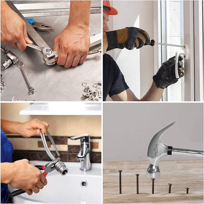 198 Piece Household Tool Set,General Home/Auto Repair Hand Tool Kit with Hammer, Pliers, Wrenches, Sockets and Toolbox Storage Case