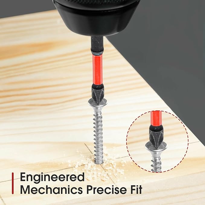 FPH2 Impact Screwdriver Bit Set for Electricians, FPH2 Bits with Magnetic for Electricians, S2 Steel 65mm&110mm Slotted Heads 1/4 Inch Hex Shank with a Pair of Glove, 21PCS