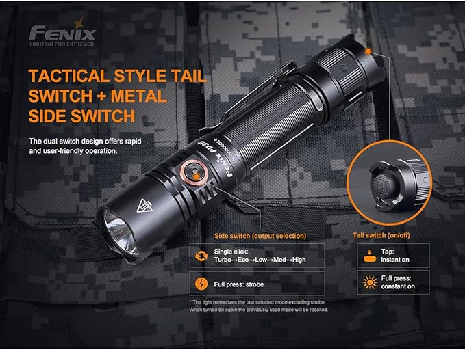 Fenix PD35 v3.0 Rechargeable Tactical Flashlight, 1700 Lumens EDC with Battery and Organizer (Green)