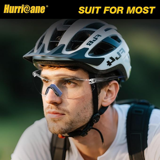 HURRICANE UV400 Safety Glasses, Clear Lens, Lightweight PC Glasses with Anti-Fog Feature