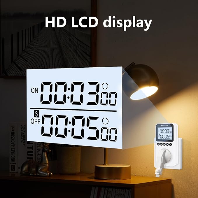 KTTS02 Digital Timer Outlet Plug in Timer Switch Socket Indoor Infinite Repeat Cycle Electrical Timer Switch, Countdown Timers for Lights,Aquarium,Pets Home Appliances