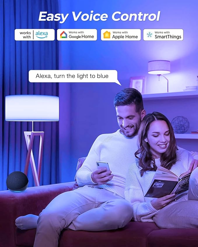 E12 Smart Light Bulb Candelabra - Matter LED Bulb Compatible with Apple Homekit/Alexa(NOT Google Home), No 3rd-Party App, Hub Required, 5W RGBCW Dimmable Candle Light Bulb for Chandeliers & Fixtures