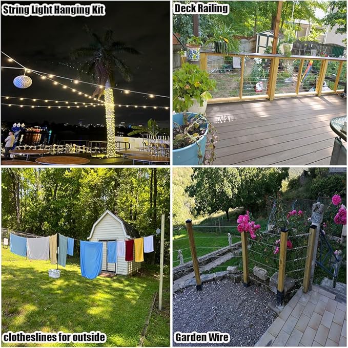 Wire Crimping Tool Kit, 100FT Stainless Steel Cable, 100PCS Aluminum Crimping Loop Sleeve, Wire Rope Thimble