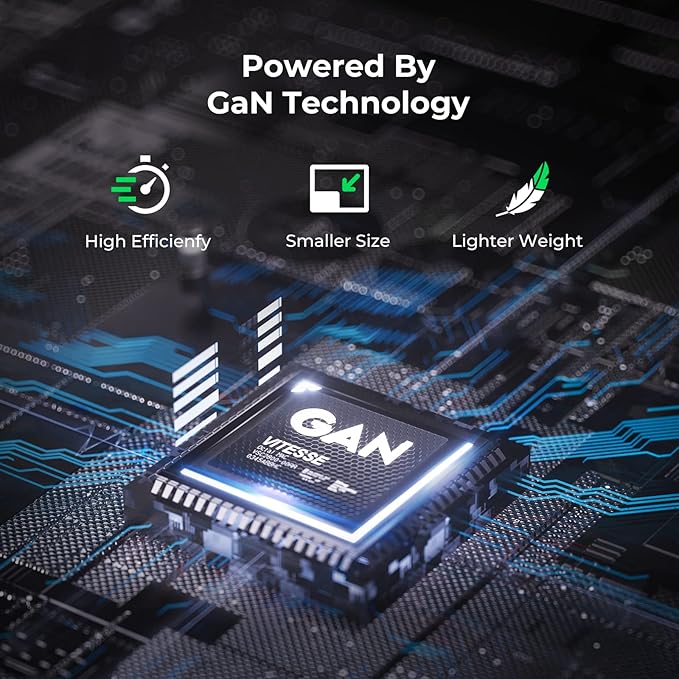 Nekmit 65W USB C Charger Block, 4 Port Flat Wall Charger with USB C and USB A, Multiport GaN Fast Charger for iPhone 16/15/14 Pro Max, iPad Pro, MacBook Pro/Air, AirPods, Galaxy and More, Blue