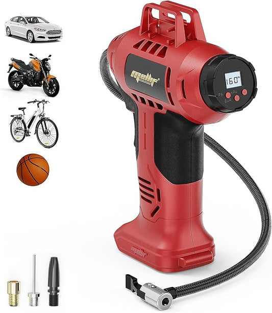 Tire Inflator Portable Air Compressor Compatible with Milwaukee 18v Battery (TOOL ONLY), 160PSI Auto Shut-off Pump, Digital Pressure Gauge, Emergency LED Light, Auto Accessories for Car Bicycle Ball