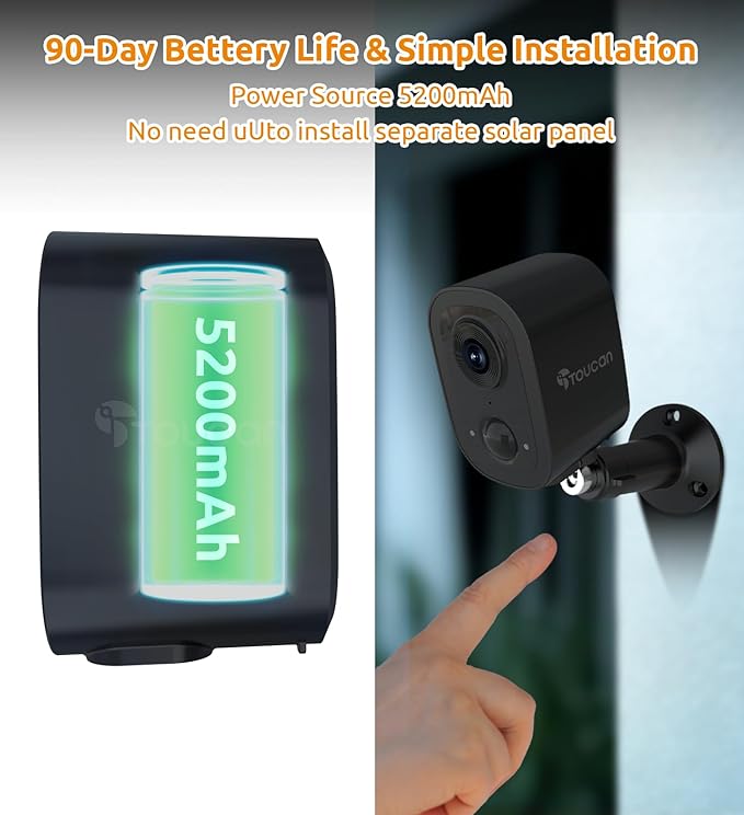 2K Security Cameras Wireless Outdoor, Cameras for Home Security with 2-Way Audio, PIR Motion Detection, Night Vision, Cloud Storage, IP65 Weatherproof, Alexa & Google Home Compatible