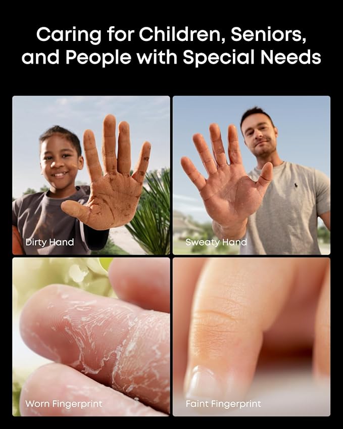 eufy FamiLock S3 Max Smart Lock with Palm Vein Recognition - Keyless Entry Door Lock for Front Door, 3-in-1 Wi-Fi Keypad Deadbolt+ 2K HDR Camera+ Doorbell, ANSI/BHMA Grade 1, Rear Lock Video Screen