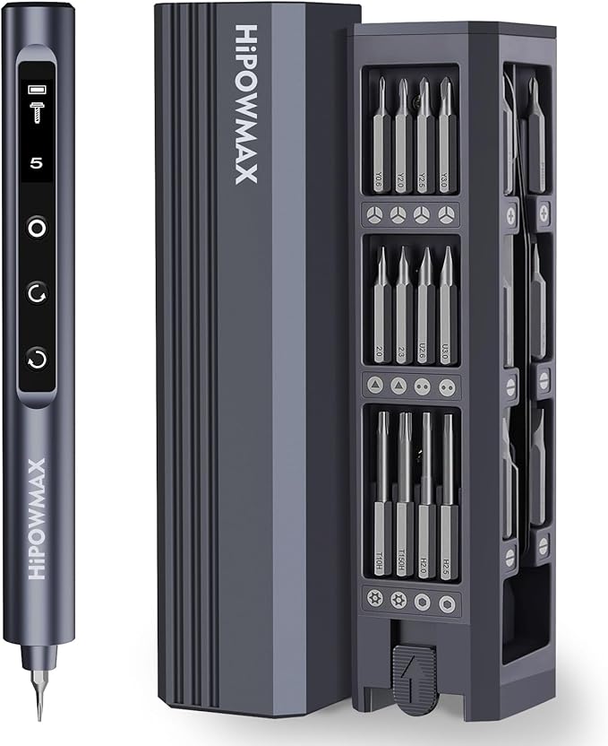 Mini Electric Screwdriver Set, 49-in-1 Electric Precision Screwdriver Cordless, 5 Torque Settings, LED Lights, Pry Bar, Tweezer, Repair Tool Kit for Computer PC Phone Camera Watch