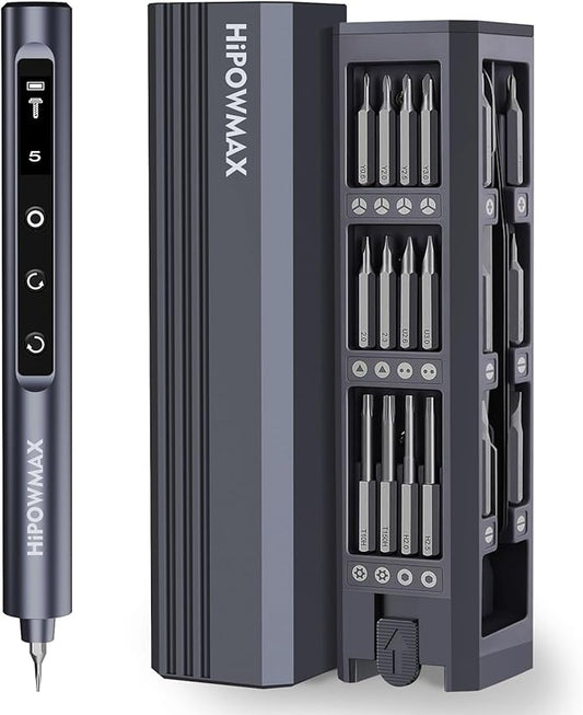 Mini Electric Screwdriver Set, 49-in-1 Electric Precision Screwdriver Cordless, 5 Torque Settings, LED Lights, Pry Bar, Tweezer, Repair Tool Kit for Computer PC Phone Camera Watch