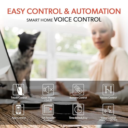 Go Smart Bridge Home Automation Hub for Motorized Blinds Compatible with Alexa, Google Home, IFTTT, Control4, Siri; Remote, App & Voice Control