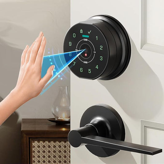 Keyless Entry Door Lock,Keypad with Code & Palm Vein Recognition Smart Deadbolt,Smart Front Electronic Deadbolt,Bluetooth Digital biometric Door Lock,Waterproof Auto Lock (K10 Double Black)