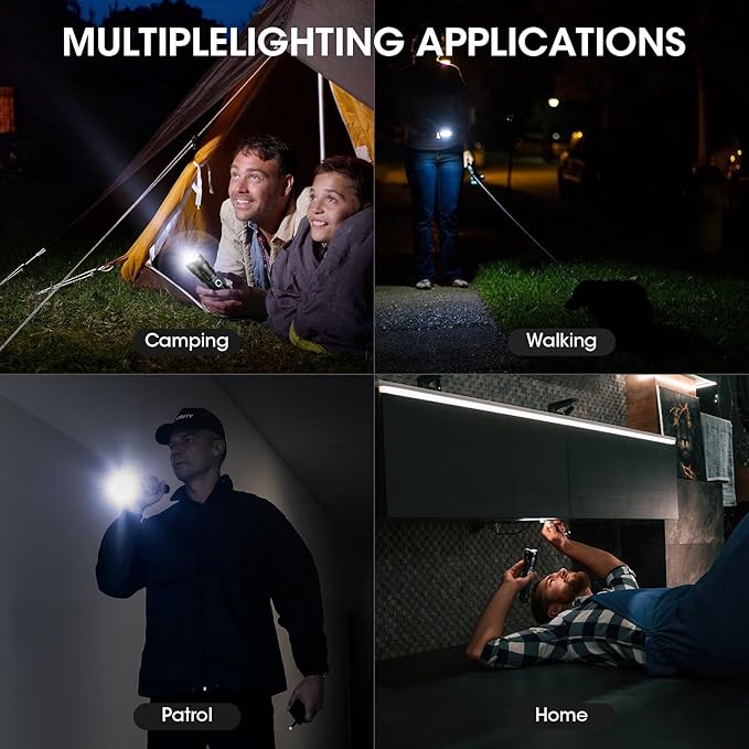 Rechargeable 90,000 High Lumens Flashlights - 3 Pack Super Bright LED Flash Light for Home with 5 Modes, Powerful Waterproof Handheld Flashlight for Camping Emergencies (L-3P)
