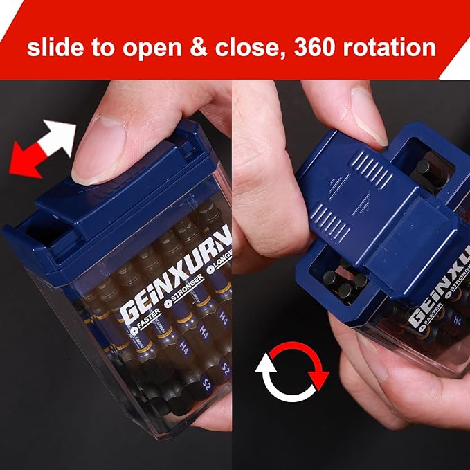 Impact Hex Screwdriver Bits Set,45 Pcs 2" Magnetic Metric(4 mm, 5 mm, 6 mm) S2 Steel Multi Driver Bits with Storage Colorful Box