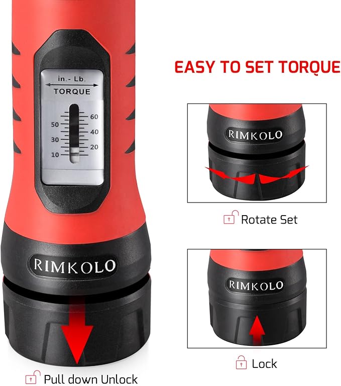 Torque Screwdriver Wrench Set (10-65 In.lb ±1) with 29 S2 Alloy Bits & 5 Drive Sockets | 1/4" Socket Adapter for Tools, Bike Repair, Mounting | Includes Portable Case