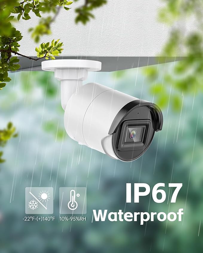 4K 8MP AcuSense PoE IP Camera Outdoor Indoor, PoE Bullet Network Camera with Human/Vehicle Detection, H.265+, IP67 Waterproof, 2CD2083G2-I 2.8mm