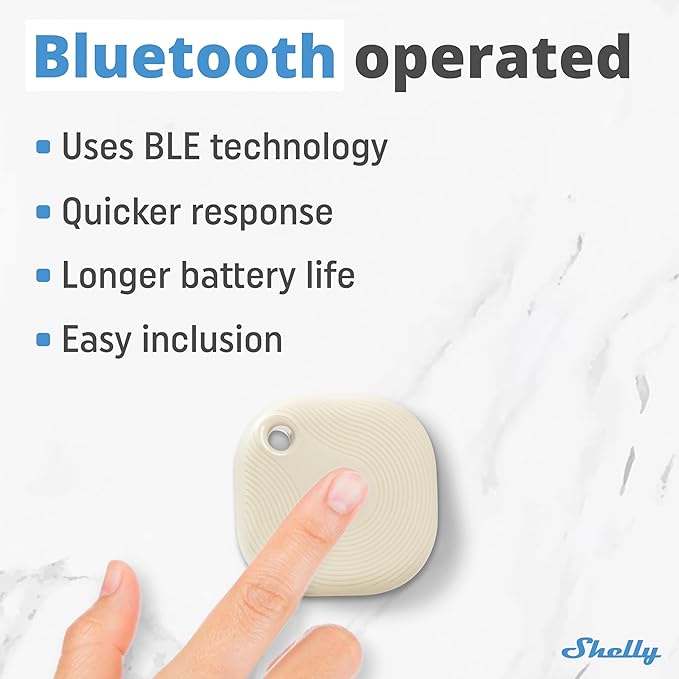 Shelly Blu Button Tough Ivory | Bluetooth-Operated Multi-click Action and Scenes Activation Button | Versatile Control | Home Automation | IP54 Waterproof | Highly resilient | Broad range