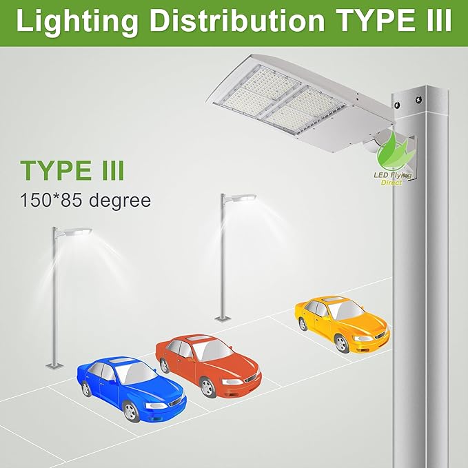 480V 300W LED Parking Lot Lights, Surge Protection Built-in, 1-10V Dimmable LED Area Shoebox Pole Light for Street, Tennis Court, Parking Lot 1000W MH/HPS Equiv. 42,000LM 5000K DLC UL Certified